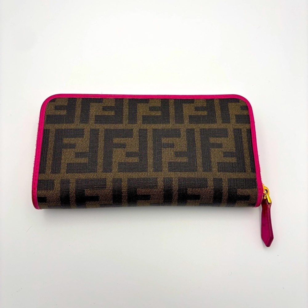 Fendi Zucca Khaki Canvas Zip AroundWallet | comes with box and Authenticity card - Picture 3 of 6